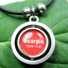 Stainless Steel Horoscope Zodiac Rhombus Pendant Scorpio