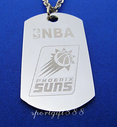 Stainless Steel NBA Club Dog Tag Necklace Phoenix Suns