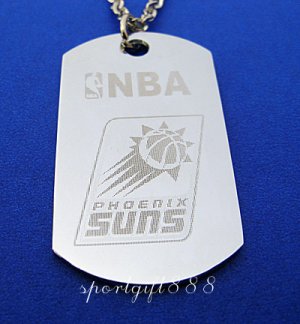 Stainless Steel NBA Club Dog Tag Necklace Phoenix Suns