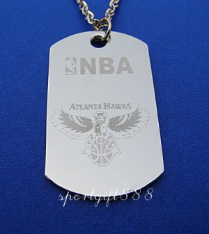 Stainless Steel NBA Dog Tag Necklace Atlanta Hawks New