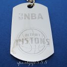 Stainless Steel NBA Dog Tag Necklace Detroit Pistons