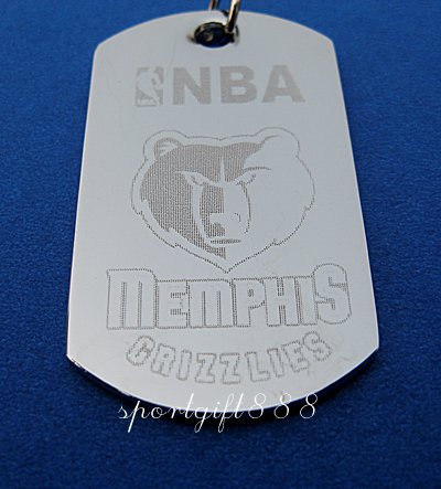 Stainless Steel NBA Dog Tag Necklace Memphis Grizzlies