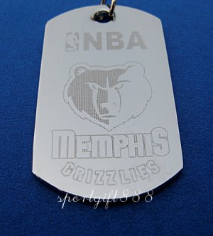 Stainless Steel NBA Dog Tag Necklace Memphis Grizzlies