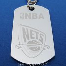 Stainless Steel NBA Dog Tag Necklace New Jersey Nets