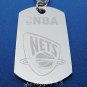 Stainless Steel NBA Dog Tag Necklace New Jersey Nets