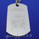 Stainless Steel NBA Dog Tag Necklace Sacramento Kings