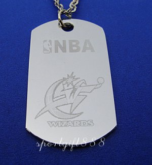 Stainless Steel NBA Dog Tag Necklace Washington Wizards