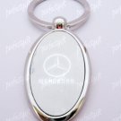 Oval Car Chrome Keyring Key Chain New Mercedes Benz