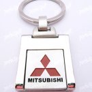 Rectangular Car Chrome Keyring Key Chain New Mitsubishi