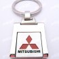 Rectangular Car Chrome Keyring Key Chain New Mitsubishi