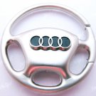 Steering Wheel Car Chrome Keyring Key Chain New Audi