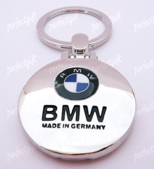 Bilateral Car Chrome Keyring Key Chain New BMW