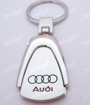 Car Chrome Keyring Key Chain New Audi