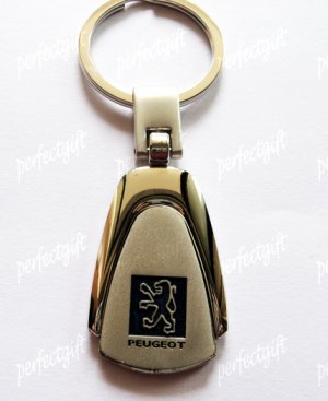 Car Chrome Keyring Key Chain New PEUGEOT