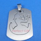 Virgo Stainless Steel Horoscope Zodiac Necklace Pendant Dog Tag 2-Piece