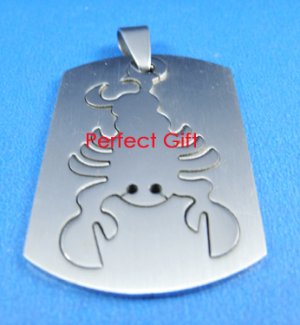 Scorpio Stainless Steel Horoscope Zodiac Pendant Dog Tag 2-Piece
