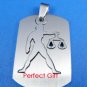 Libra Stainless Steel Horoscope Zodiac Necklace Pendant Dog Tag 2-Piece
