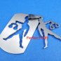 Libra Stainless Steel Horoscope Zodiac Necklace Pendant Dog Tag 2-Piece