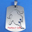 Leo Stainless Steel Horoscope Zodiac Necklace Pendant Dog Tag 2-Piece