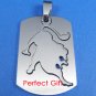 Leo Stainless Steel Horoscope Zodiac Necklace Pendant Dog Tag 2-Piece