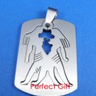 Gemini Stainless Steel Horoscope Zodiac Necklac Pendant Dog Tag 2-Piece
