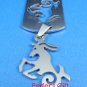 Capricorn Stainless Steel Horoscope Zodiac Pendant Dog Tag 2-Piece
