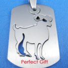 Aries Stainless Steel Horoscope Zodiac Necklace Pendant Dog Tag 2-Piece