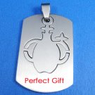 Aquarius Stainless Steel Horoscope Zodiac Pendant Dog Tag 2-Piece