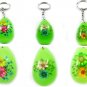 Wholesale Lot 6 Oval Shape Amber Real Flower Key Chain Keyring