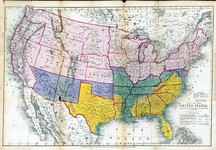 1864 Austin Civil War USA Map—Reproduction