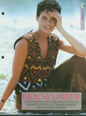 Knitting patterns for Ladies Stunning slipover in DK with a bold patterned front