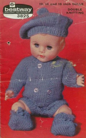 Vintage knitting pattern for boy dolls/reborns. Bestway 3825