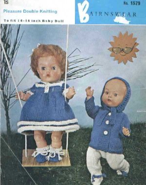 Vintage knitting pattern for dolls/reborns. Bairnswear 1579
