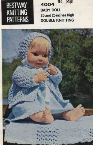 Vintage knitting pattern for dolls/reborns. Bestway 4004