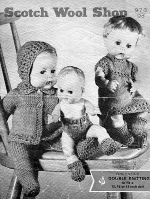 Vintage Knitting pattern for Dolls/reborn outfits Scotch wool shop 973 PDF