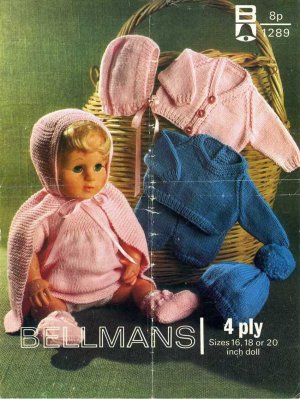 Vintage knitting pattern for dolls/reborns. Bellmans 1289. PDF