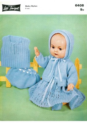Vintage knitting pattern for dolls/reborns. Lee Target 6408