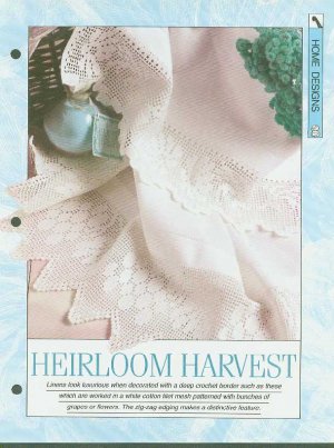 Crochet pattern for luxurious deep border for linens in a filet mesh & grapes