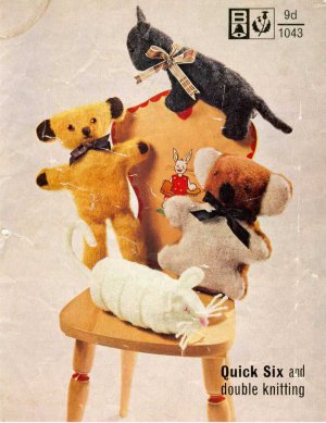 Vintage knitting pattern to make adorable toys Bellmans 1043