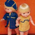 Vintage Crochet pattern for Dolls 12 inch dolls. Coats 1088. PDF