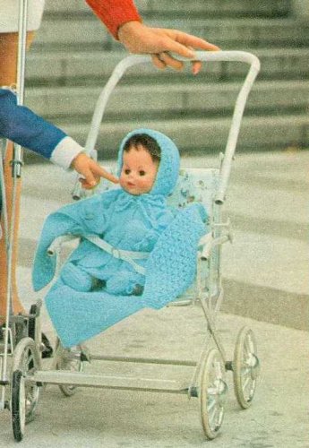Vintage knitting pattern for Dolls layette. 14 inch doll. Womans weekly magazine PDF