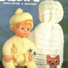 Vintage doll knitting pattern for 16".41cm Tiny tears dolls/reborns. Robin 2717 PDF