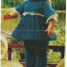 Vintage Knitting pattern for 13" 33cm dolls.From a magazine. Dress trousers hat. PDF