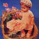Vintage Knitting pattern for 20" 51cm tall dolls. Dress, jacket, cap and booties PDF