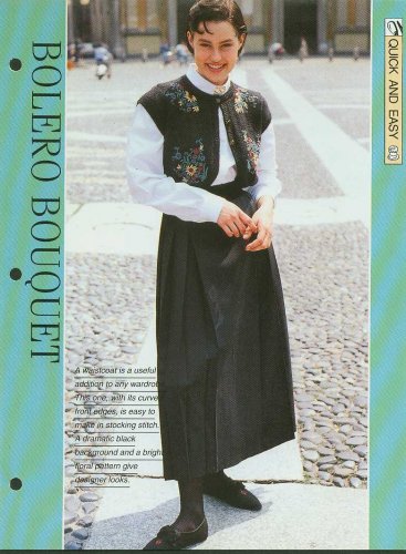 Knitting patterns for Ladies Bolero with embroidered flowers 76 - 101 cm chest