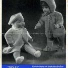 Vintage knitting pattern for dolls/reborns. Bairnswear 181. 18" 46cm boy or girl PDF