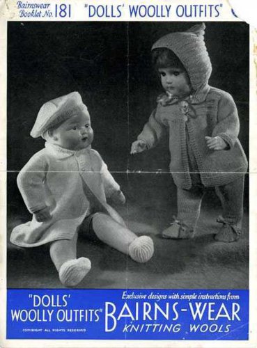 Vintage knitting pattern for dolls/reborns. Bairnswear 181. 18" 46cm boy or girl PDF