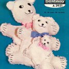 Vintage knitting pattern for Polar Bear nightdress case, purse, toy Bestway 3931 PDF