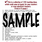150 Teaching Ideas for New or Substitute Teachers