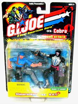 Shipwreck vs Cobra BAT 2002 GI Joe 3.75 Hasbro 2-Pack #57495